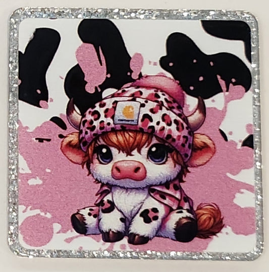 26 - Cow with Beanie Pink